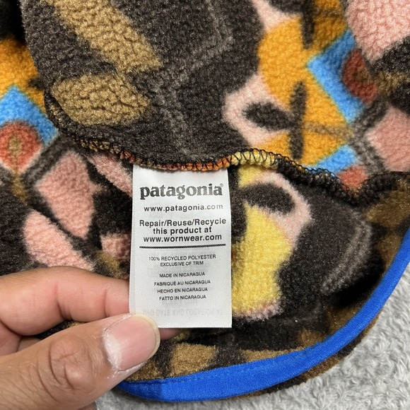 Patagonia Synchilla Snap T Fleece Pullover Womens S Companions Big Anthos Pink - Picture 8 of 13